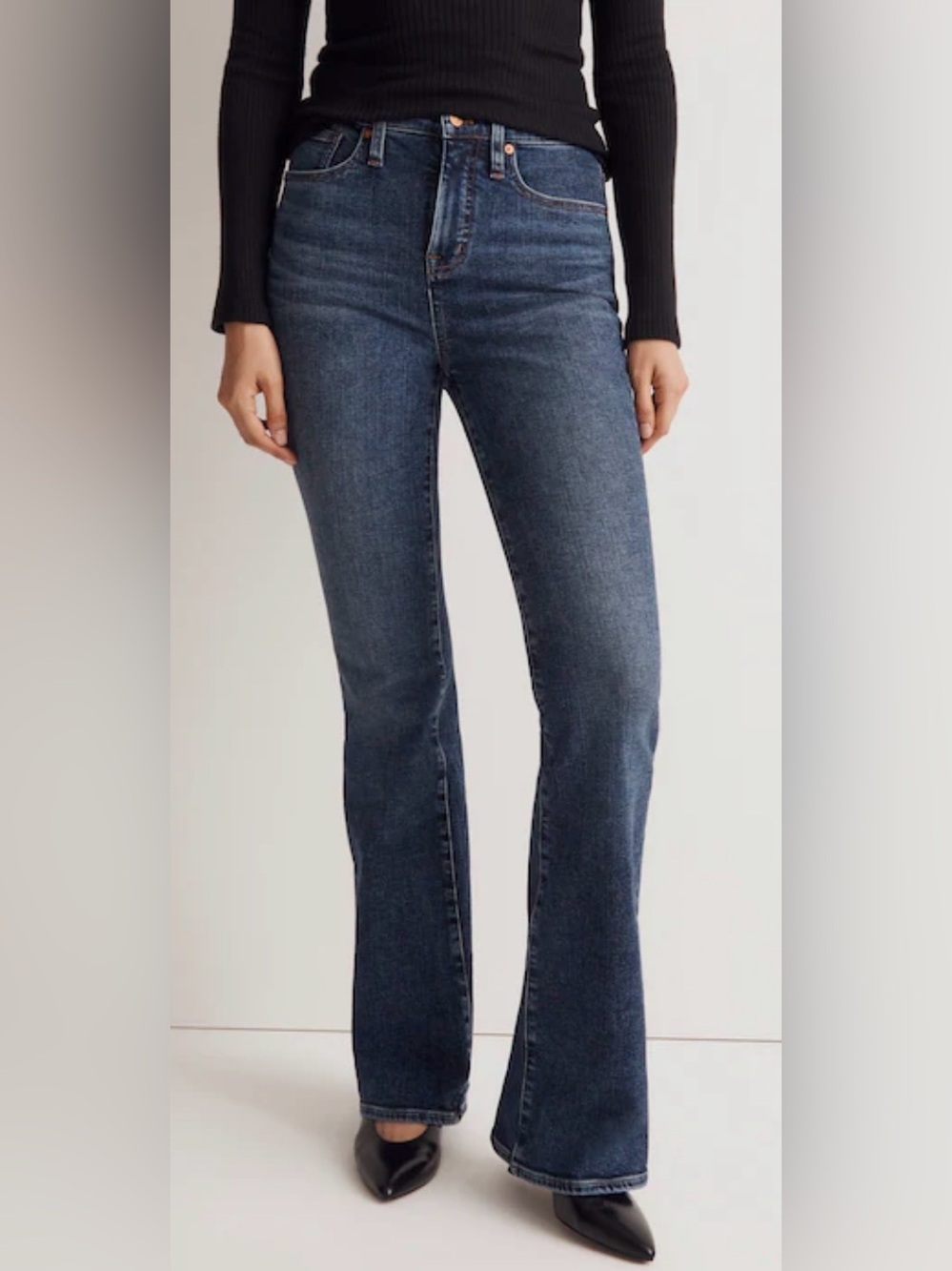 Madewell Dark Worn Wash High-Rise Skinny Flare Jeans Size 26